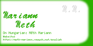 mariann meth business card